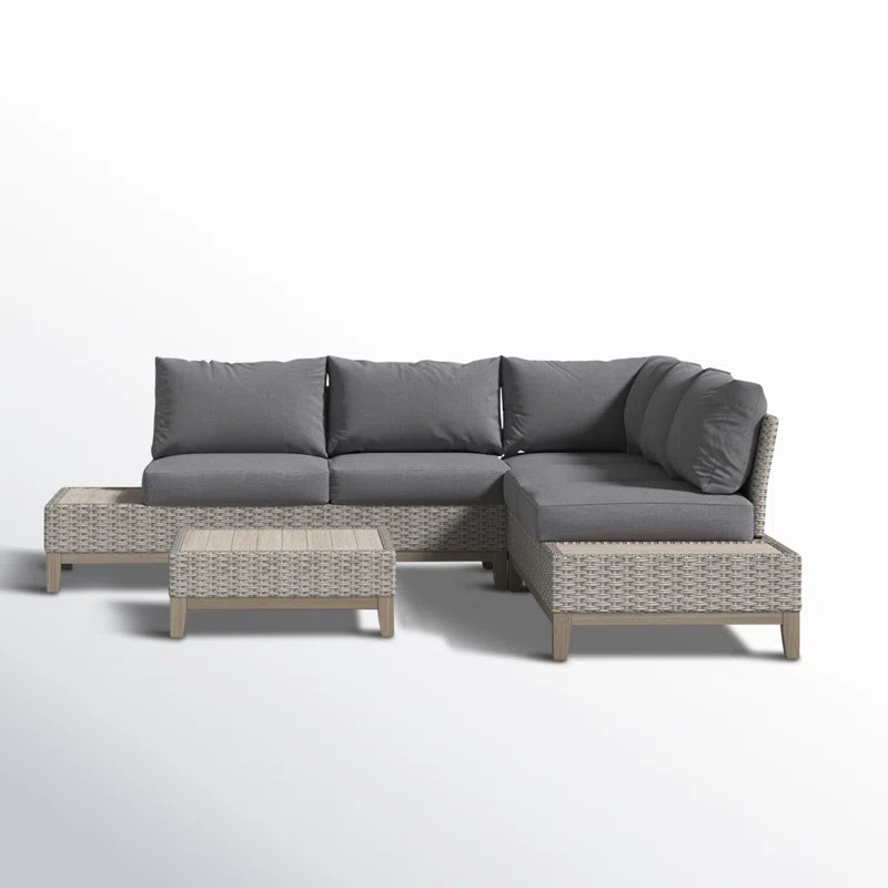 Fleur 4 Piece Rattan Sectional Seating Group with Cushions | Wayfair North America
