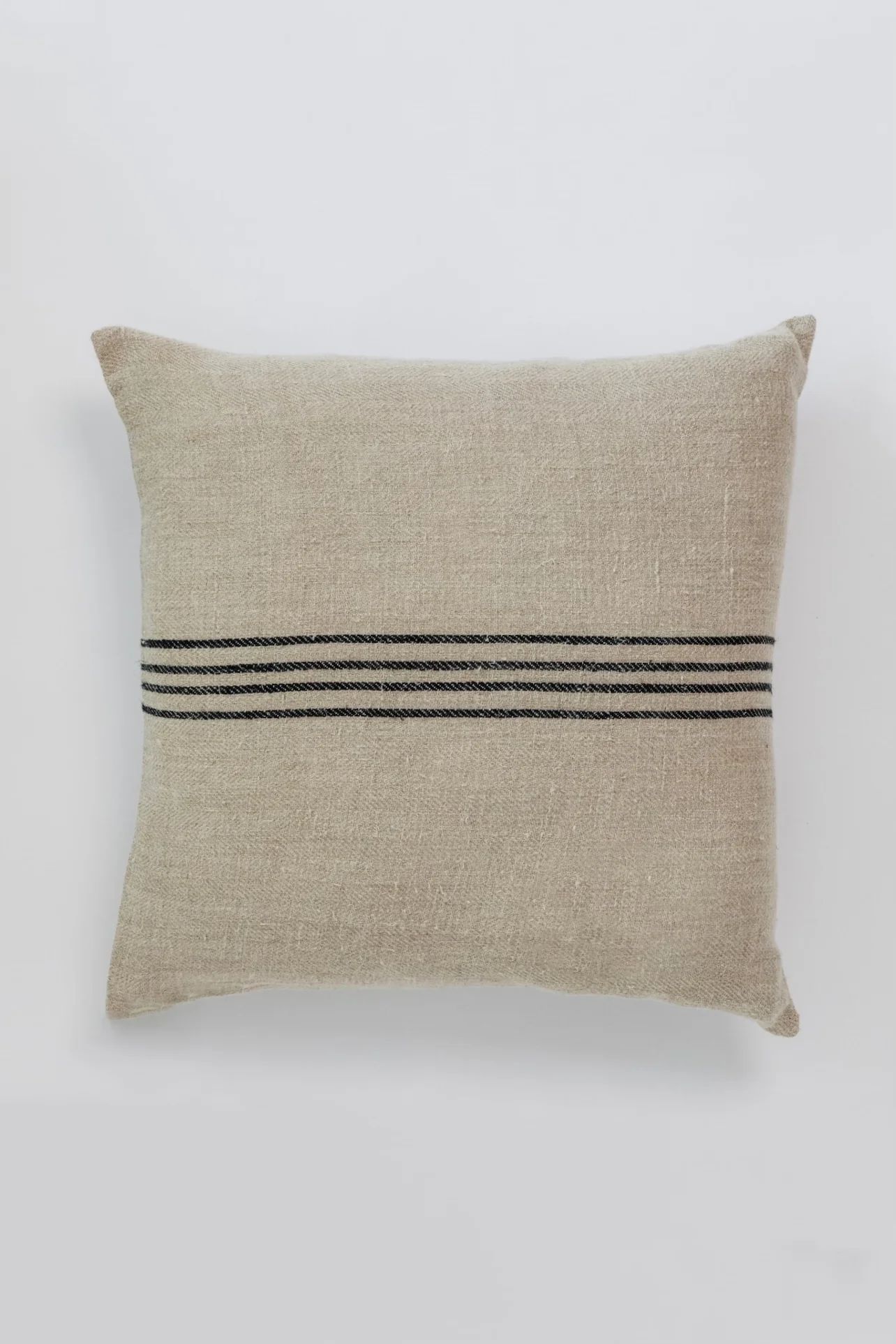 Harden Striped Linen Pillow - Tan | THELIFESTYLEDCO