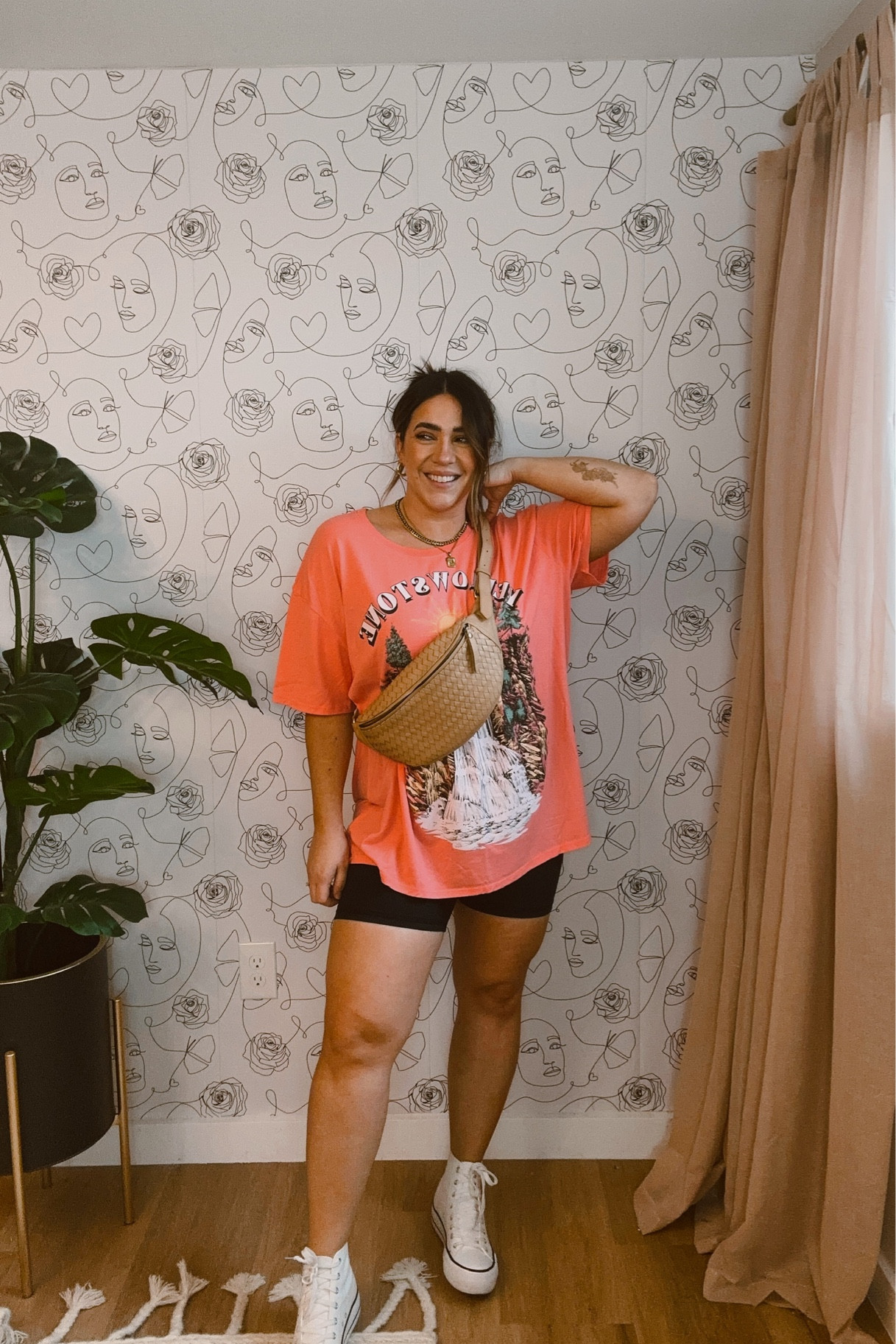 Comfy cool casual street style for moms. Graphic tee outfit. Midsize summer outfit 

#LTKcurves #LTKSeasonal #LTKstyletip