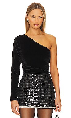 Bobi One Shoulder Cropped Top in Black from Revolve.com | Revolve Clothing (Global)