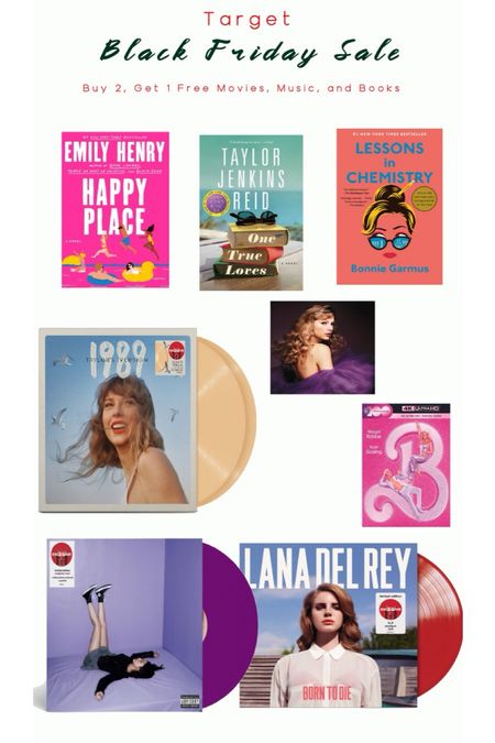 Target is having a Buy Two Get One Free Sale on all movies, music, and books!! Time for Swifties to shine!!

#LTKGiftGuide #LTKCyberWeek #LTKsalealert