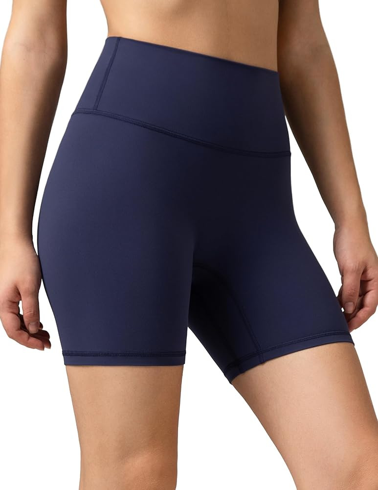 Colorfulkoala Dreamlux No Front Seam High Waist Shorts Biker Shorts for Women 6" Inseam Workout Y... | Amazon (US)