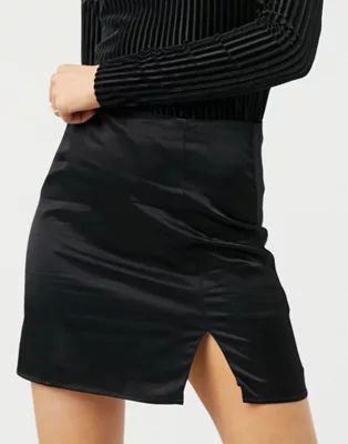 & Other Stories split detail mini skirt in black | ASOS (Global)