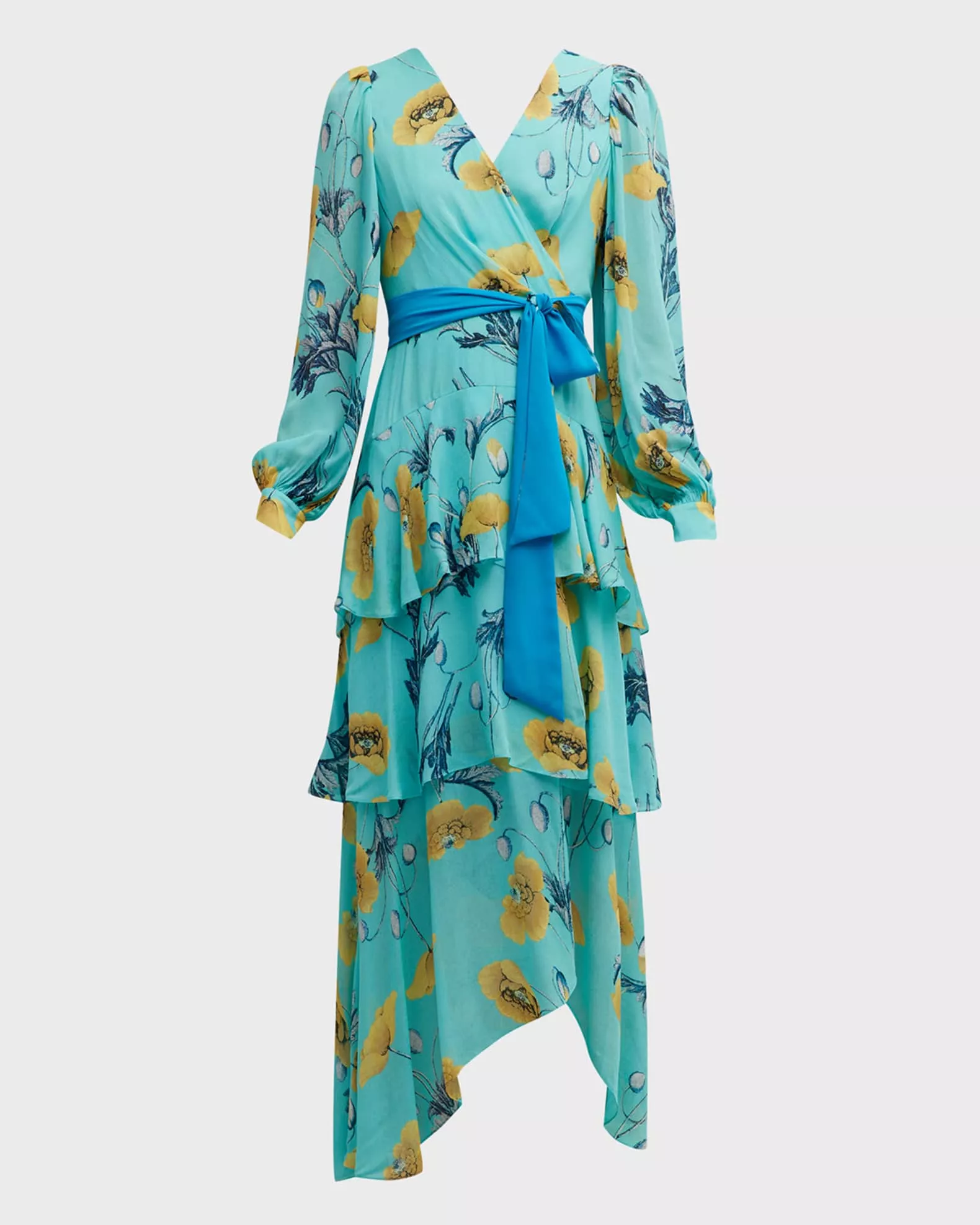 Dvf ruffle sleeve high low store maxi dress