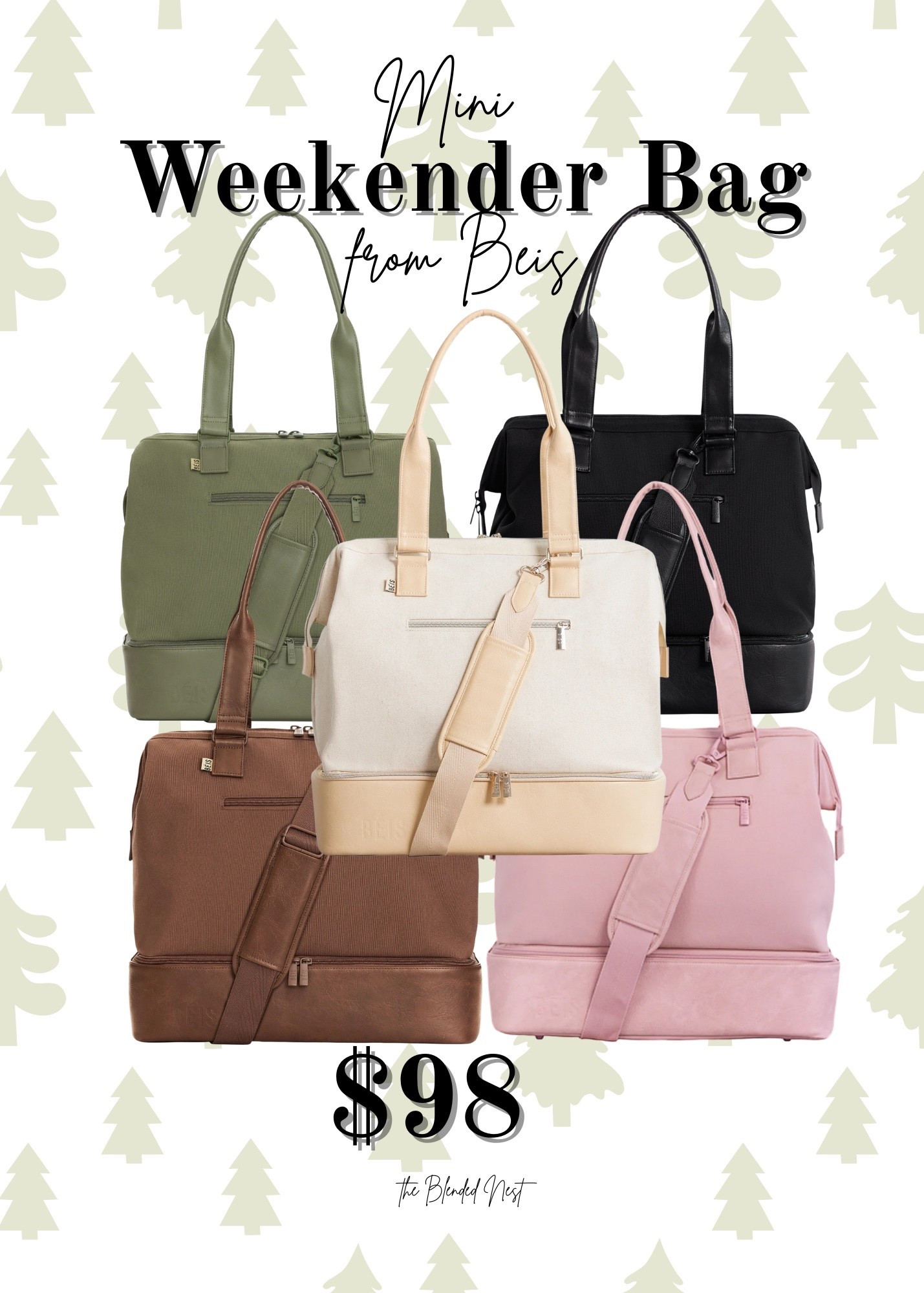 These mini weekender bags by Beis have a wide access opening built-in padded laptop sleeve and a separate bottom compartment for shoes. And it has a trolly pocket to slide over your suitcase handle.  It also comes in 5 fun colors.  

#LTKGiftGuide #LTKFindsUnder100 #LTKTravel
