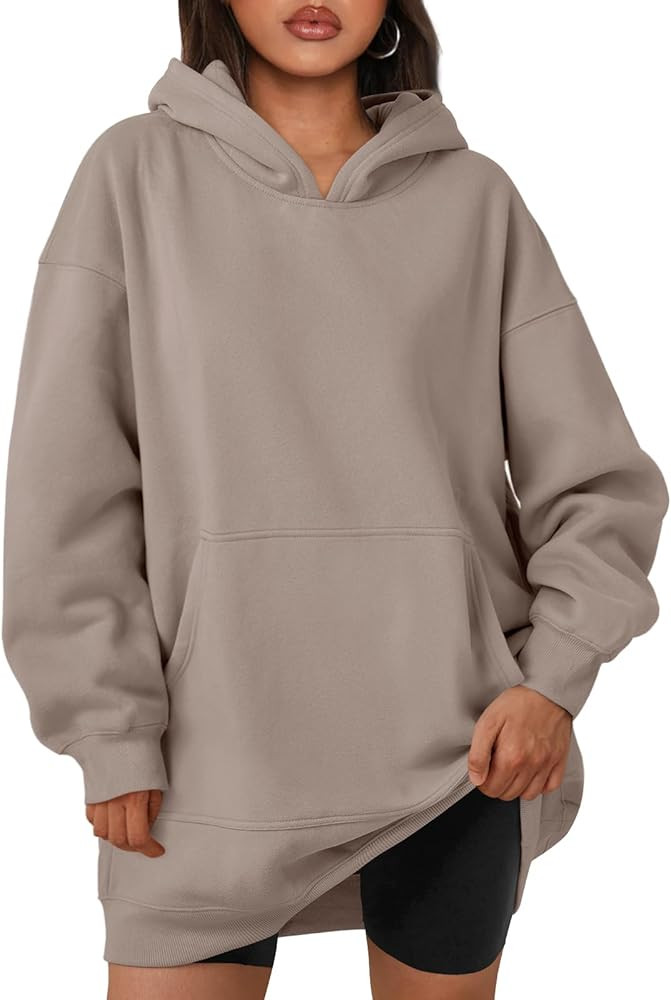 Trendy Queen Womens Hoodies Dresses Oversized Sweatshirts Long Sleeve Tops Fleece Pullover Fall W... | Amazon (US)