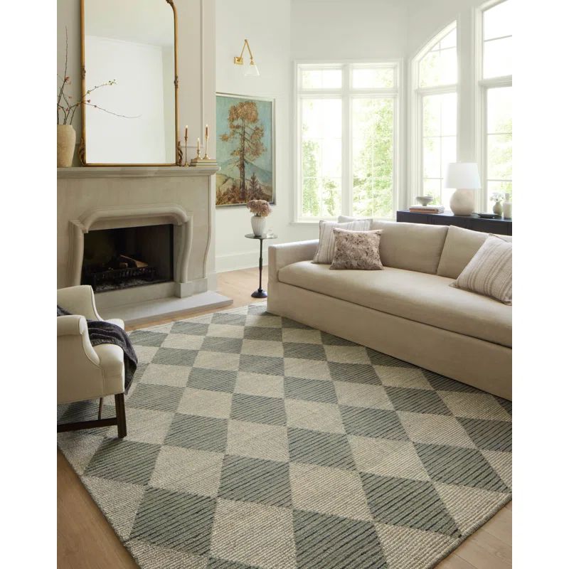 Chris Loves Julia x Loloi Francis Wool Beige / Charcoal Rug | Wayfair North America