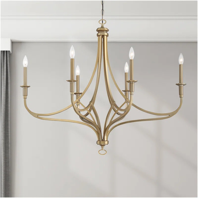 Shoreview 6 Light Chandelier in Brushed Honey Gold | Wayfair North America
