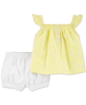 Carter's Baby Girls 2-Pc. Yellow Top & Bloomer Shorts Set | Macys (US)