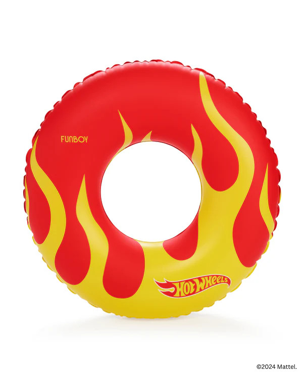 FUNBOY x Hot Wheels Kids Checkered Flame Tube Float (Reversible) | FUNBOY