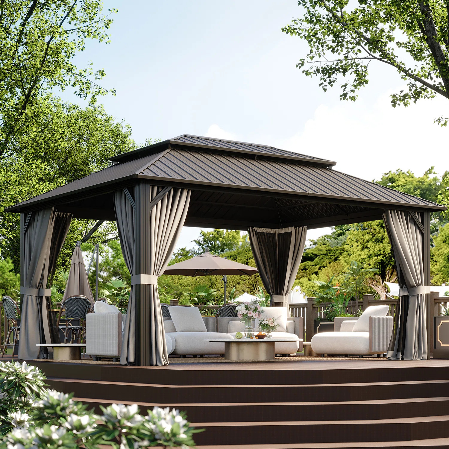 Hardtop Gazebo with Galvanized Steel Roof & Metal Frame | Wayfair North America