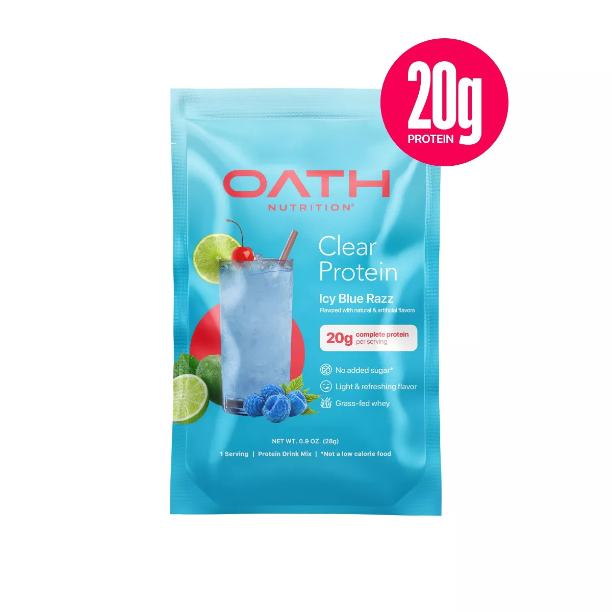Oath Nutrition Single Serve Clear Protein Powder - Icy Blue Raspberry | Target