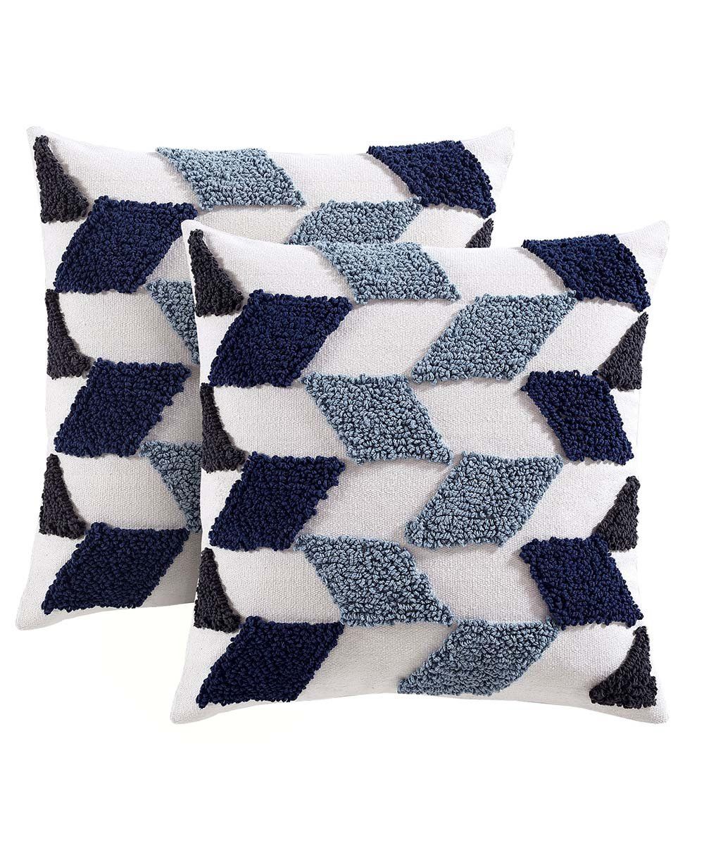Blue & Gray Geometric Kai Throw Pillow - Set of 2 | Zulily