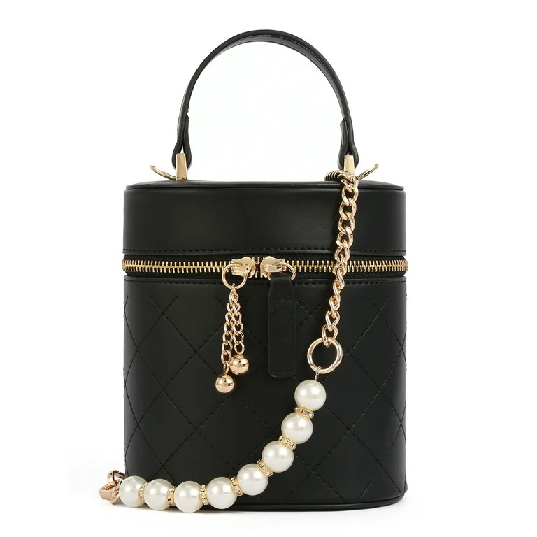 BeCool Women's Cylinder Top Handle Crossbody Bag Black | Walmart (US)