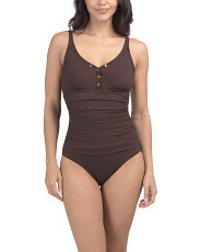 Snap Button Front Mio One-piece Swimsuit | Women | Marshalls | Marshalls