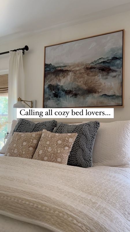Cozy bed blanket // fluffy bedding // bedroom artwork use code SHEGAVEITAGO for a discount // master bedroom 

#LTKVideo #LTKhome #LTKfindsunder50