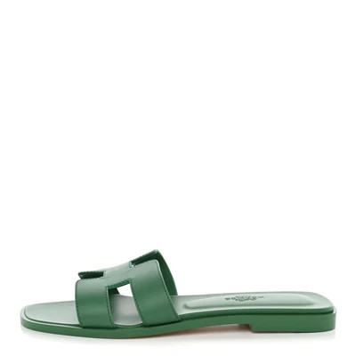 Calfskin Oran Sandals 36 Vert Electrique | FASHIONPHILE (US)