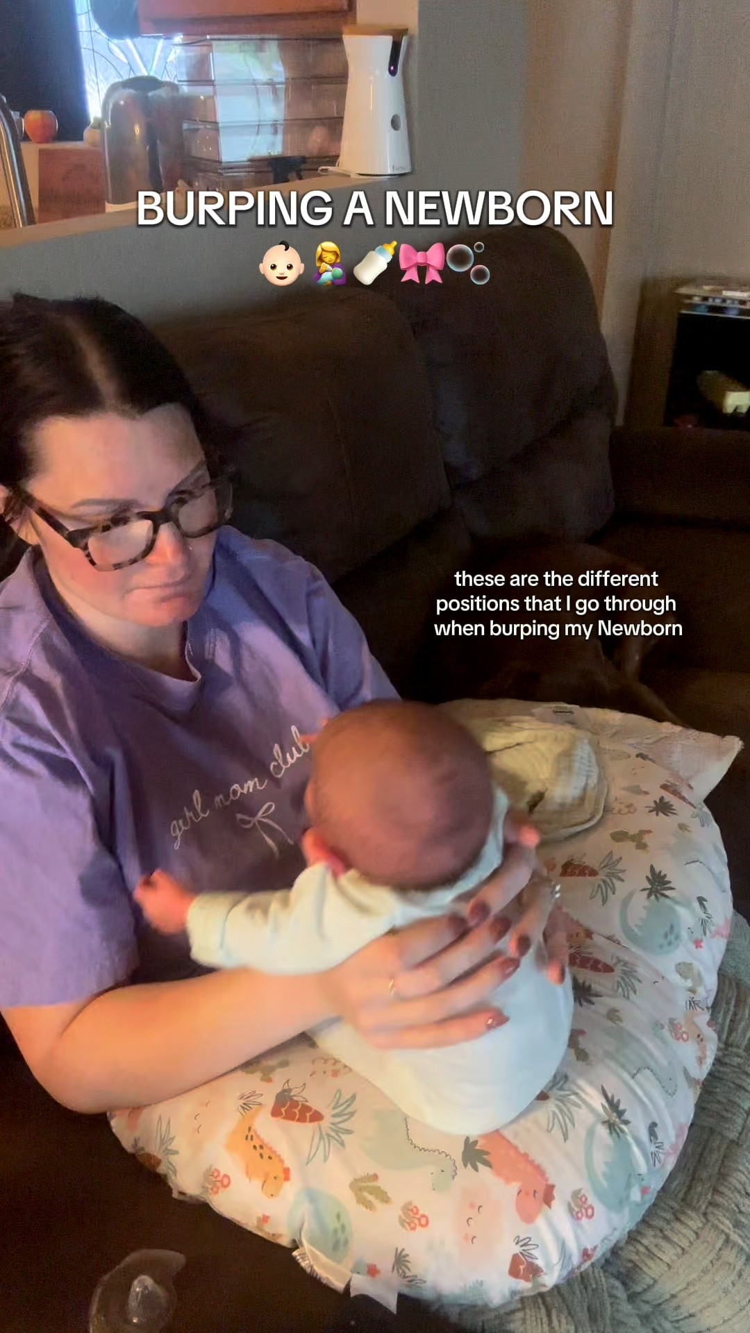 Burping a newborn with the Boppy Pillow!

#LTKHome #LTKBaby