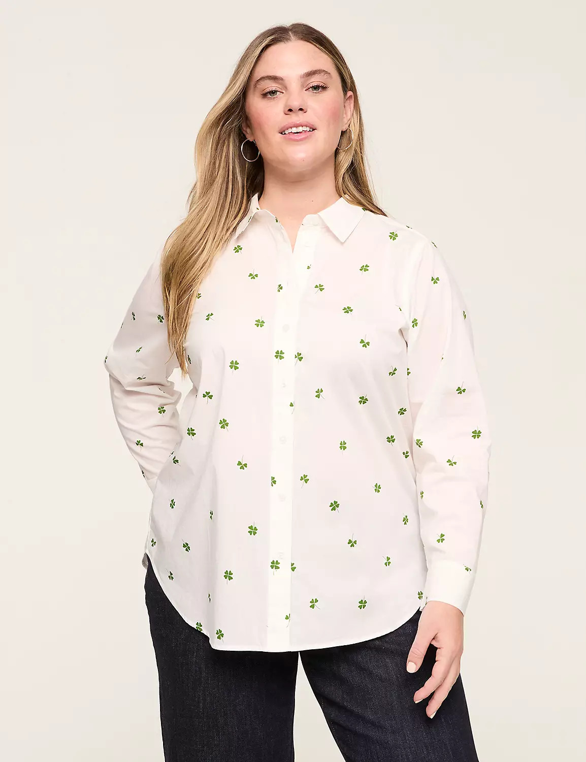 Printed Button-Down Shirt | Lane Bryant (US)