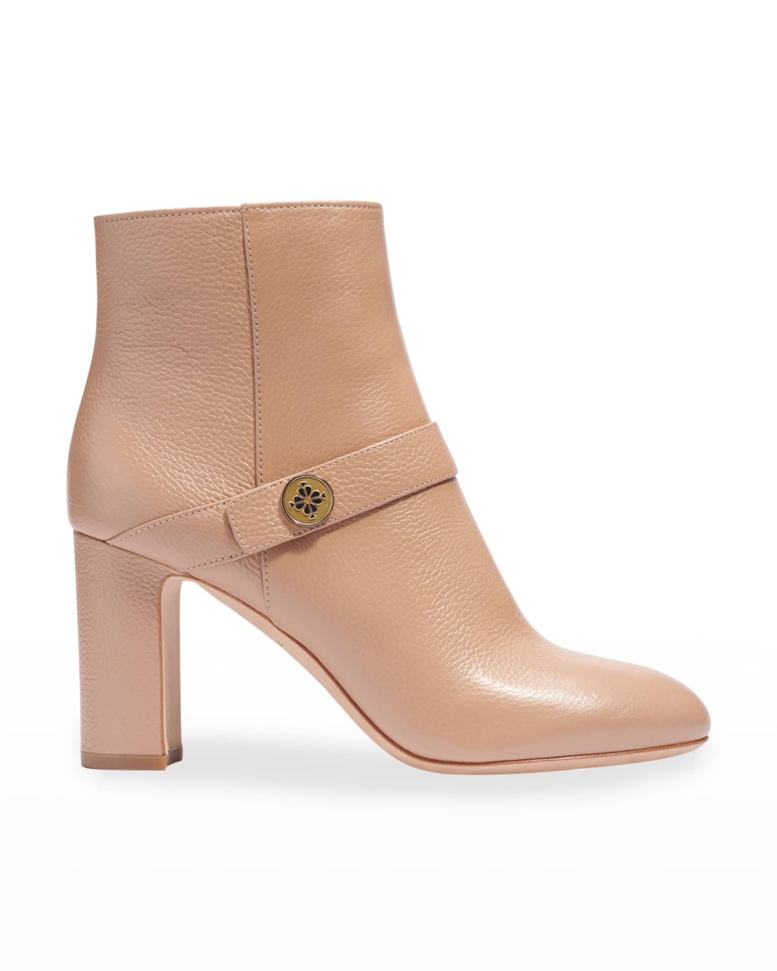 kate spade new york tilda leather charm zip booties | Neiman Marcus