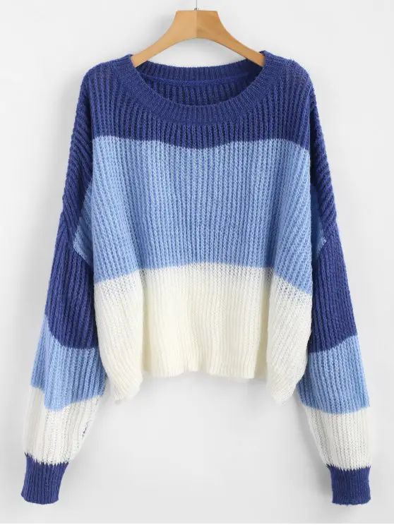 ZAFUL Oversized Stripes Sweater | Zaful UK