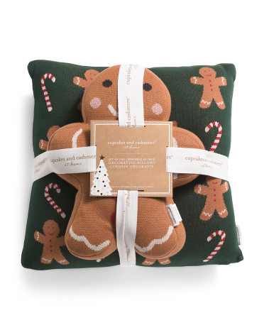 2Pk Gingerbreadman Pillow Set | TJ Maxx