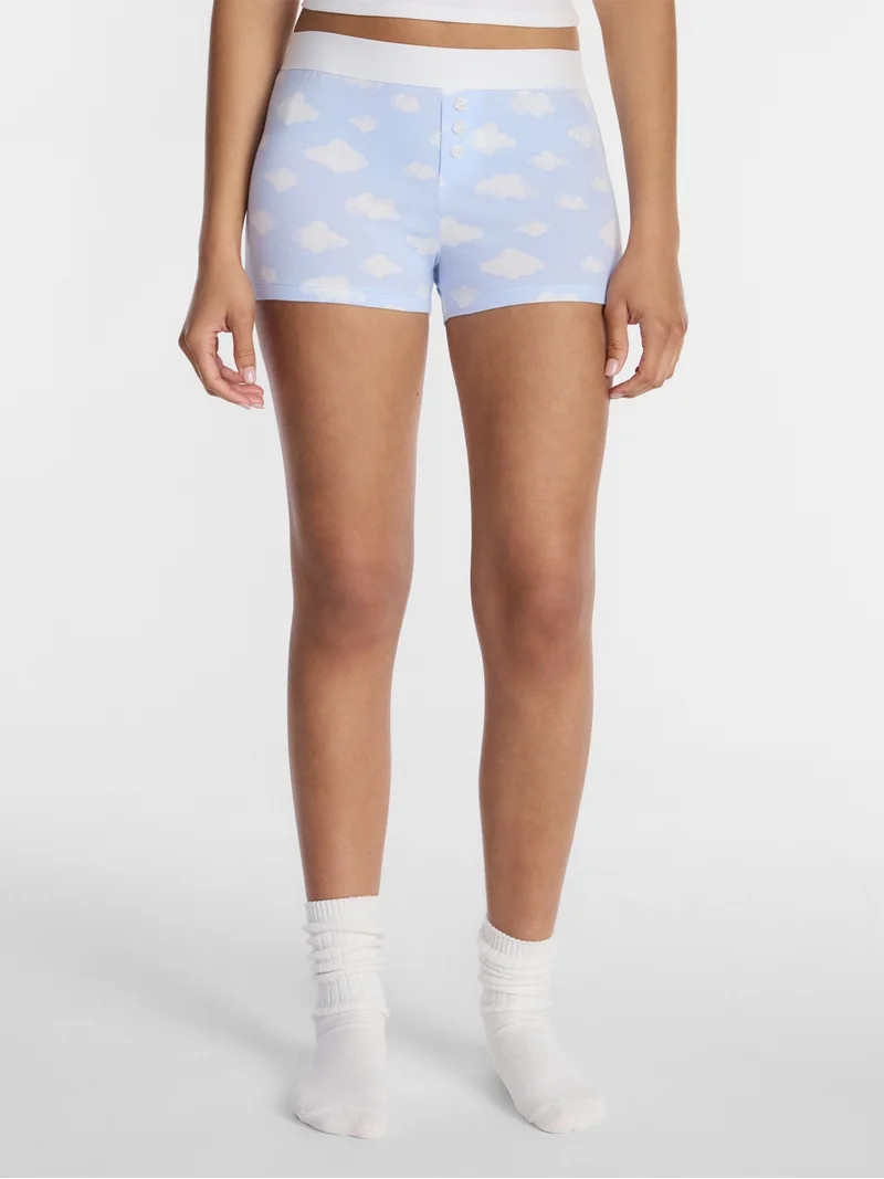 No Boundaries Cloud Core Sleepwear Boxer Shorts, 2'' Inseam, Women\u2019s and Women\u2019s Plus X... | Walmart (US)