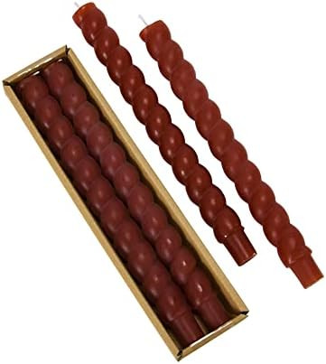 Creative Co-Op Unscented Twisted Taper Box, Set of 2, Cabernet Candles, 2" L x 1" W x 10" H, Purp... | Amazon (US)