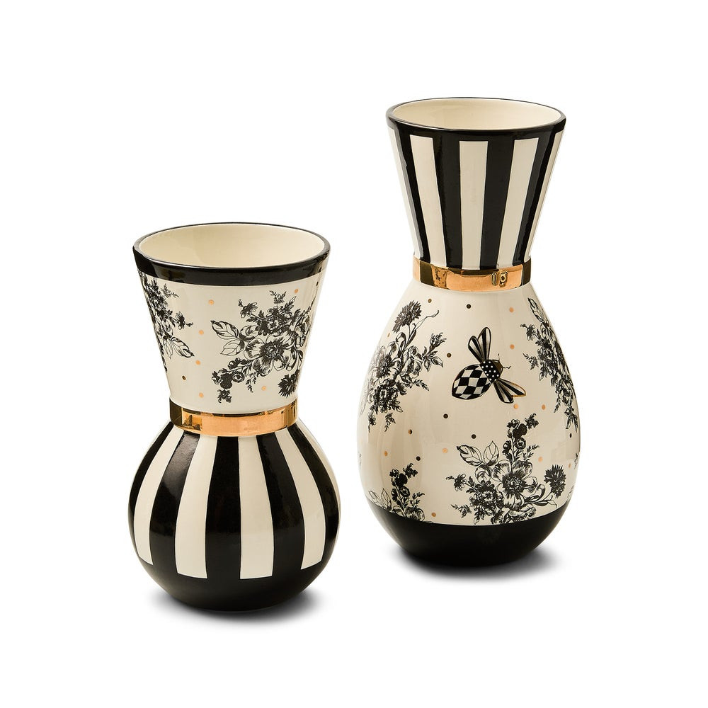 Bee Toile Vases, Set of 2 | MacKenzie-Childs