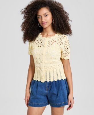 Women's Pointelle Button Front Cardigan, Macy's Exclusive | Macy's