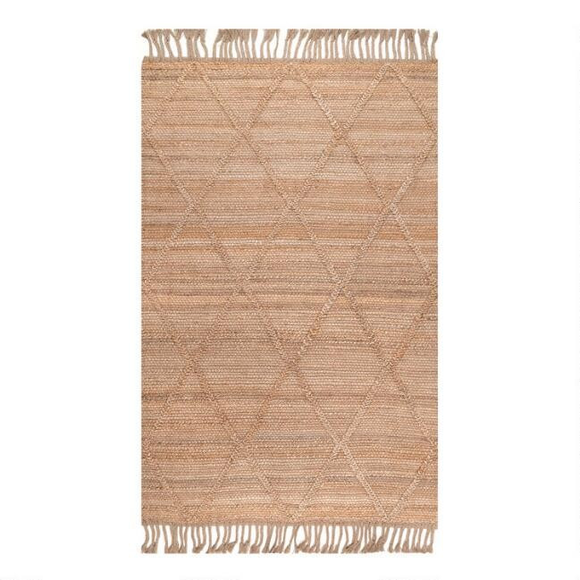 Natural Geometric Braided Jute Area Rug | World Market