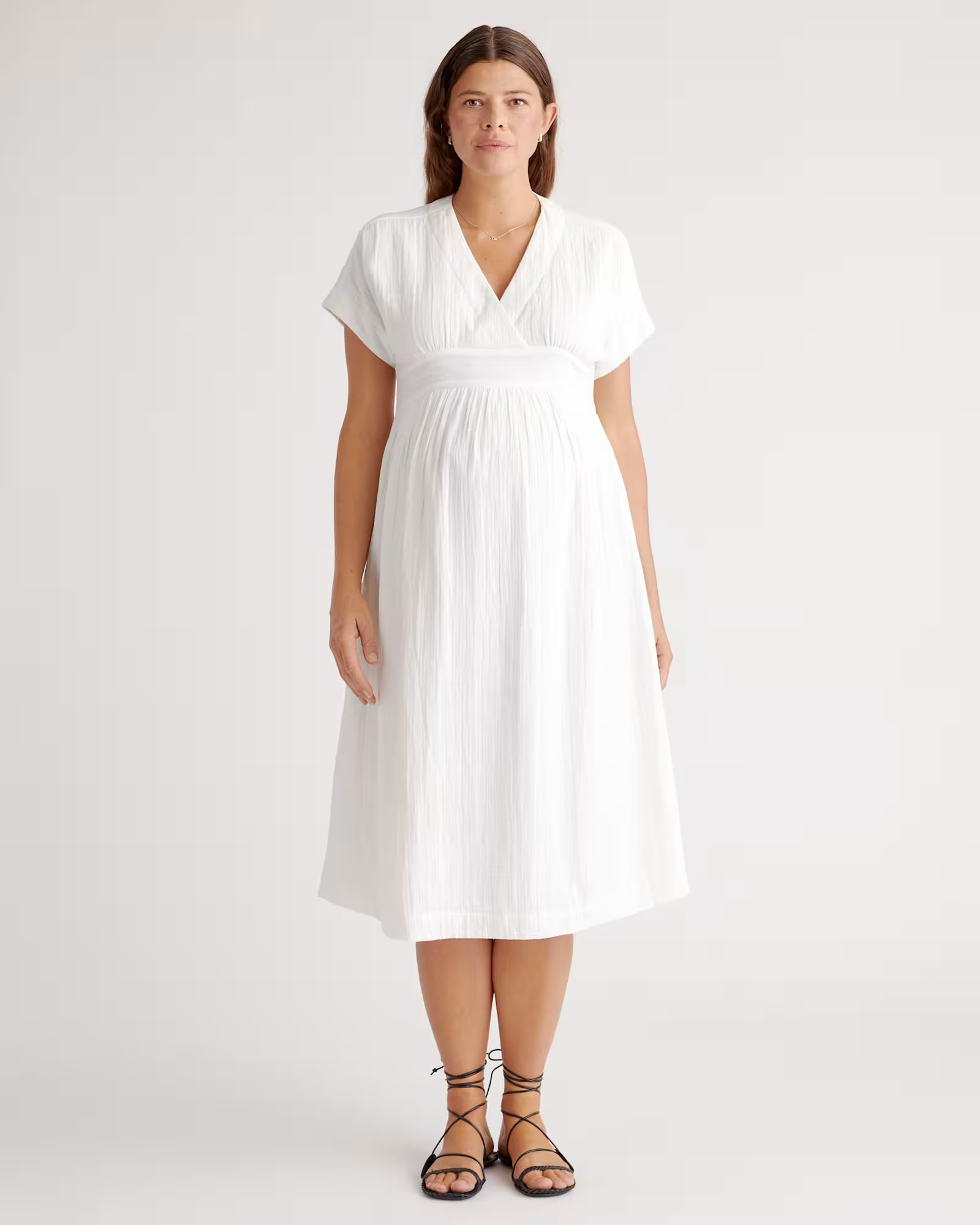 Organic Cotton Gauze Maternity Midi Dress | Quince