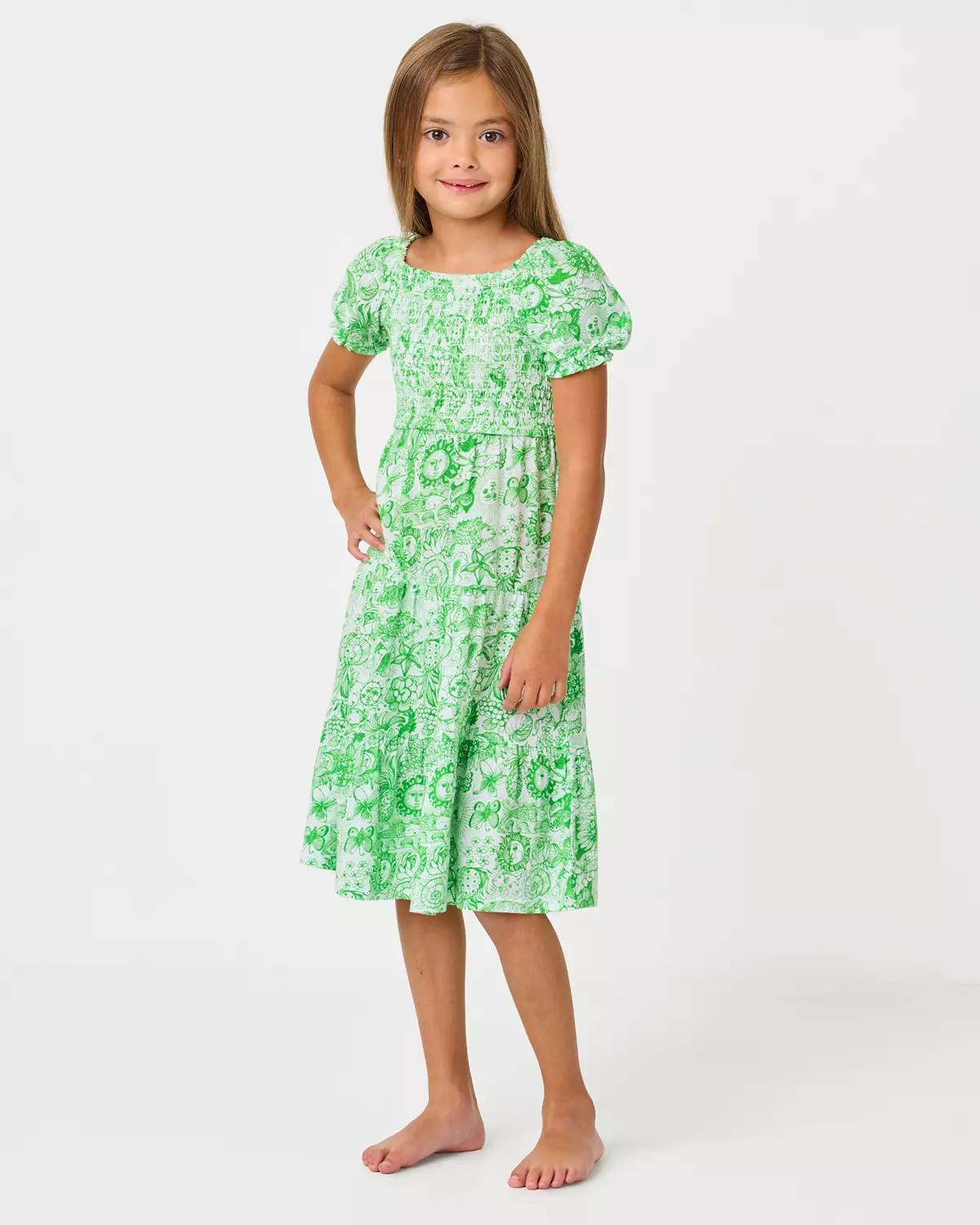 Girls Mini Jilly Sleeved Midi Dress | Lilly Pulitzer