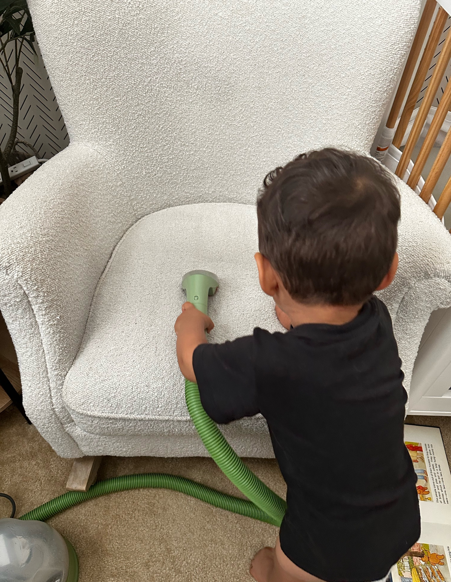 My little guy playing with my vacuum because he saw mommy washing his chair. LITTLE GREEN Bissell is On SALE for prime day. 

#LTKfamily #LTKkids #LTKxPrime