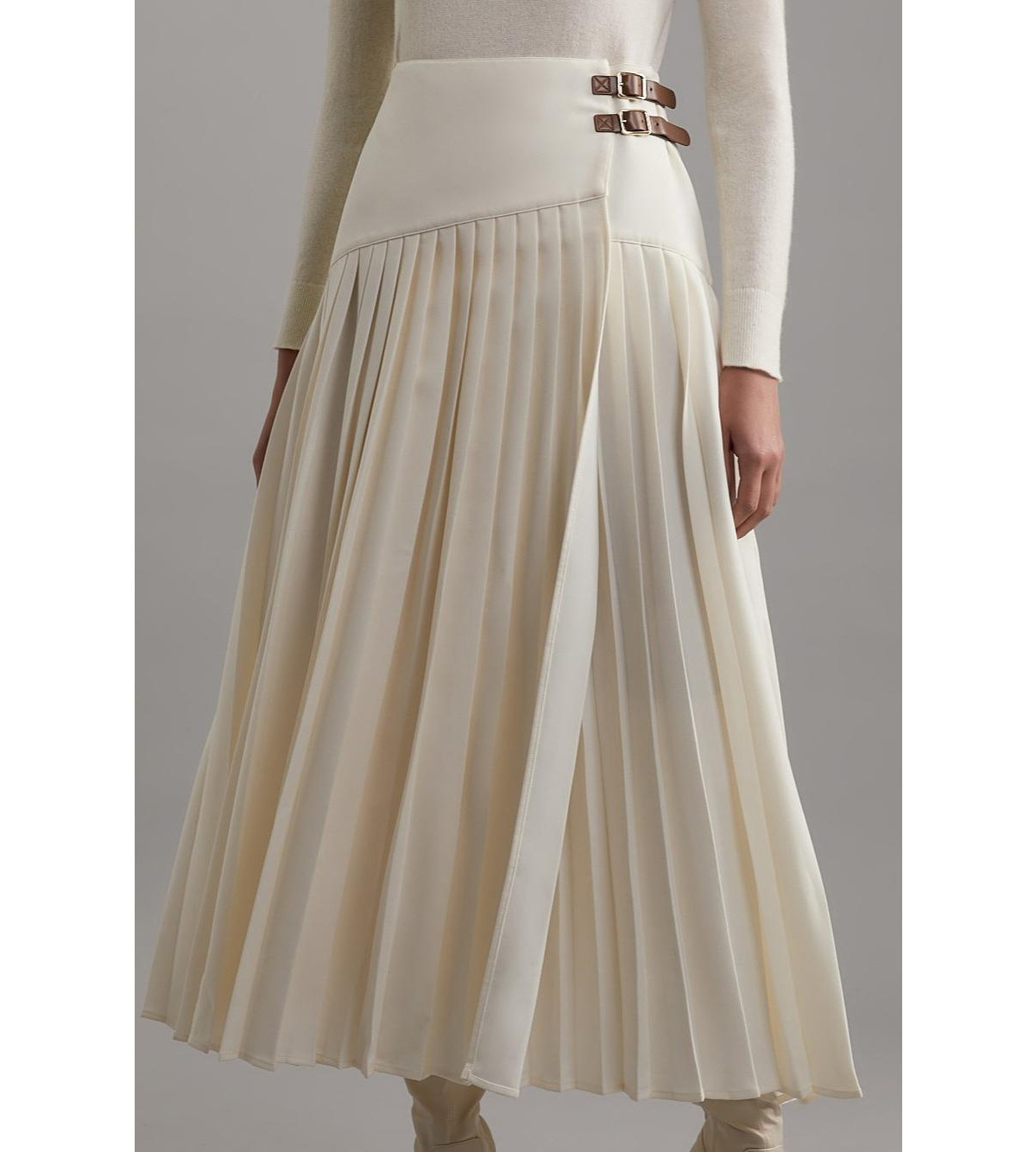 Karen Millen Women's Buckle Detailed Maxi Skirt - Ivory | Macy's