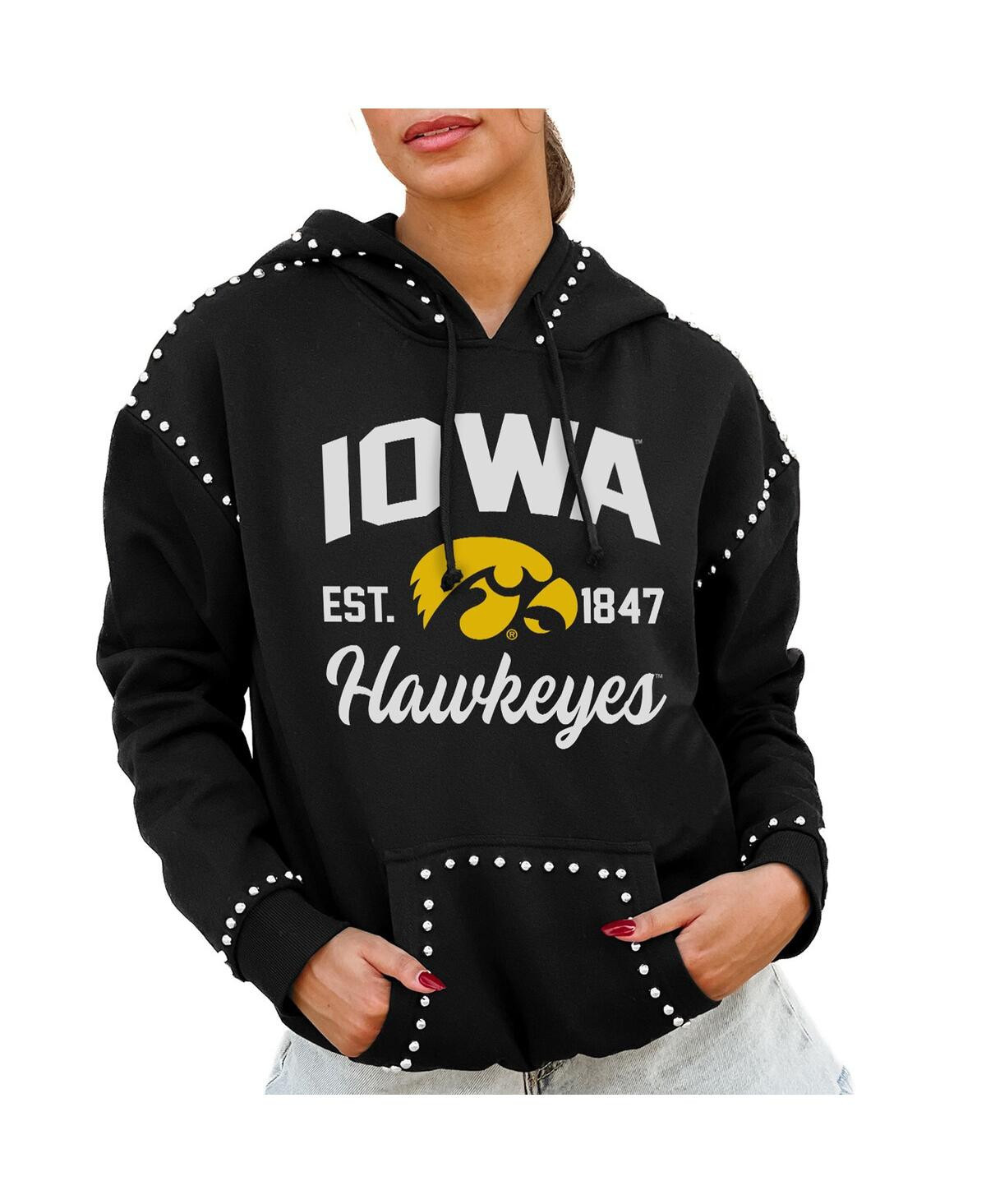 Gameday Couture Women's Black Iowa Hawkeyes Studded Pullover Hoodie - Black | Macy's