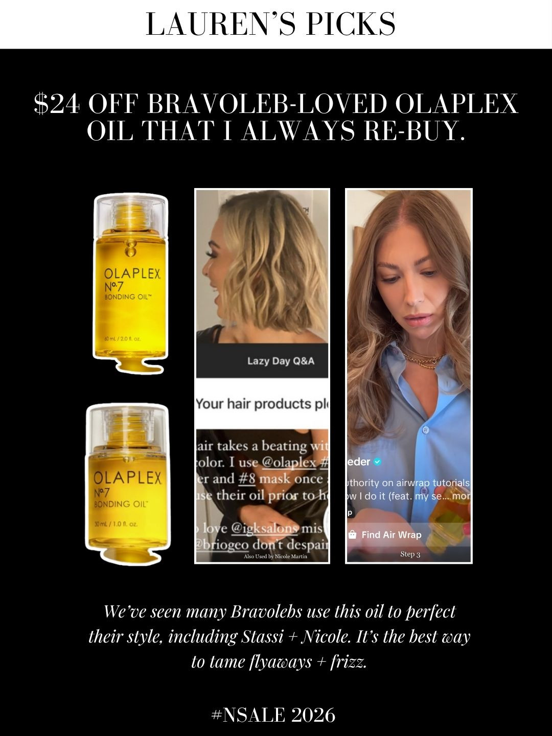 #NSALE Pick: Stock up on Olaplex No.7 oil, it's a lifesaver for me 

 