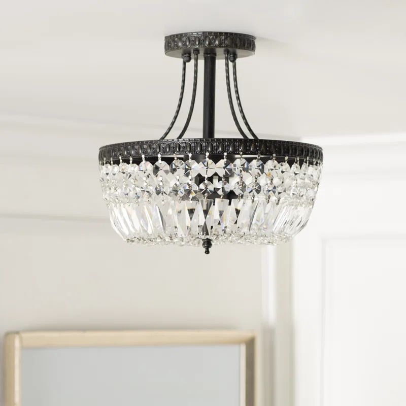 Jarrett 3 - Light 11.8'' Chandelier Style Bowl Semi Flush Mount | Wayfair North America