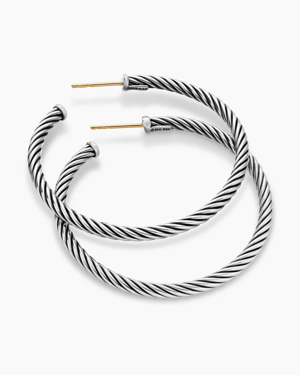David Yurman | Cable Hoop Earrings in Sterling Silver, 1.5in | David Yurman