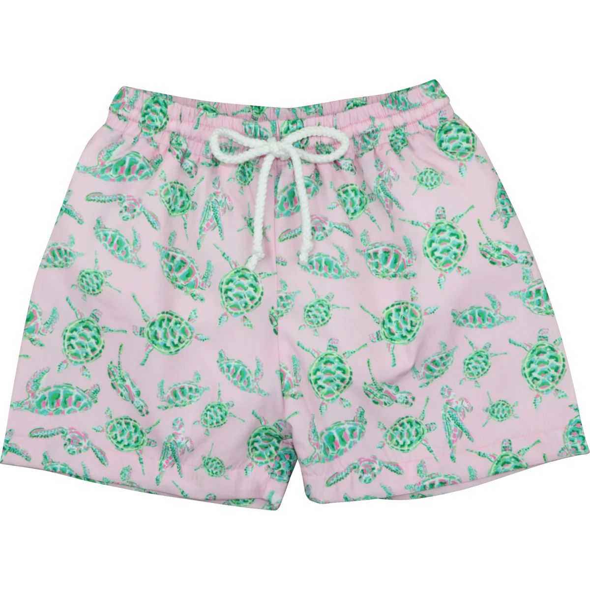 Pink And Green Turtle Swim Trunks | Eliza James Kids