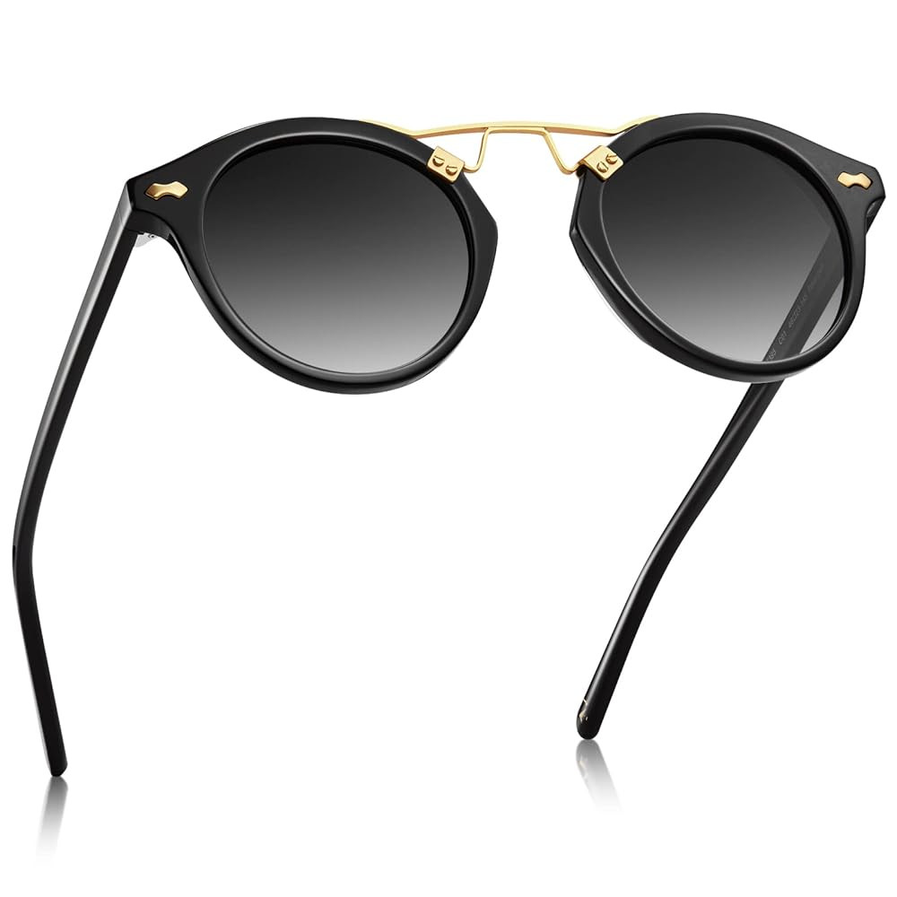 CARFIA Small Face Acetate Polarized Sunglasses for Women UV Protection, Retro Double Bridge Eyewe... | Amazon (US)