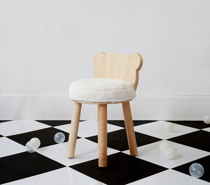 Nico & Yeye Fuzzy Baba Bear Kids Chair | Pottery Barn Kids