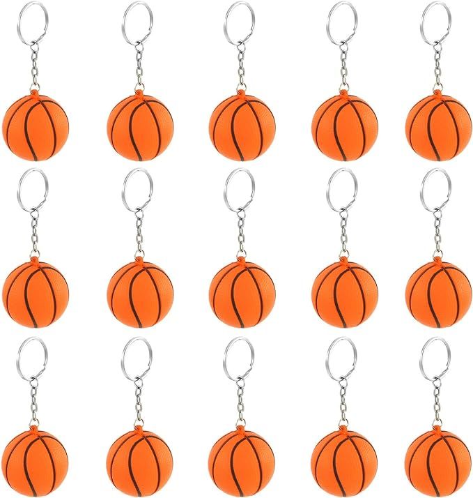 iMagitek 15 Pack Orange Basketball Keychains for Kids Party Favors Supplies, School Carnival Priz... | Amazon (US)