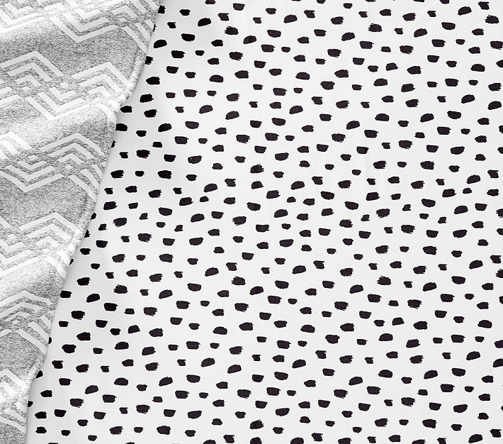 Organic Black Brushstroke Dot Fitted Crib Sheet | Pottery Barn Kids
