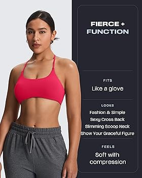 Aoxjox Women's Workout Sports Bras Fitness Ivy Low Impact Bra Yoga Crop Tank | Amazon (US)