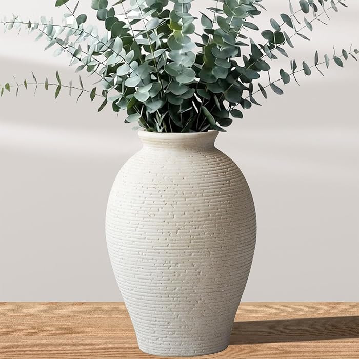 Ceramic Flower Vase for Home Decor, Rustic Farmhouse Vintage Retro Large Vase for Living Room, Ki... | Amazon (US)