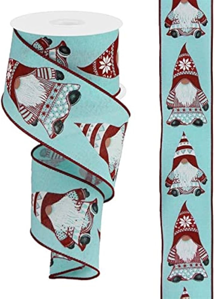 Craig Bachman Gnomes Wired Edge Ribbon - 10 Yards (Ice Blue, 2.5 Inch) | Amazon (US)