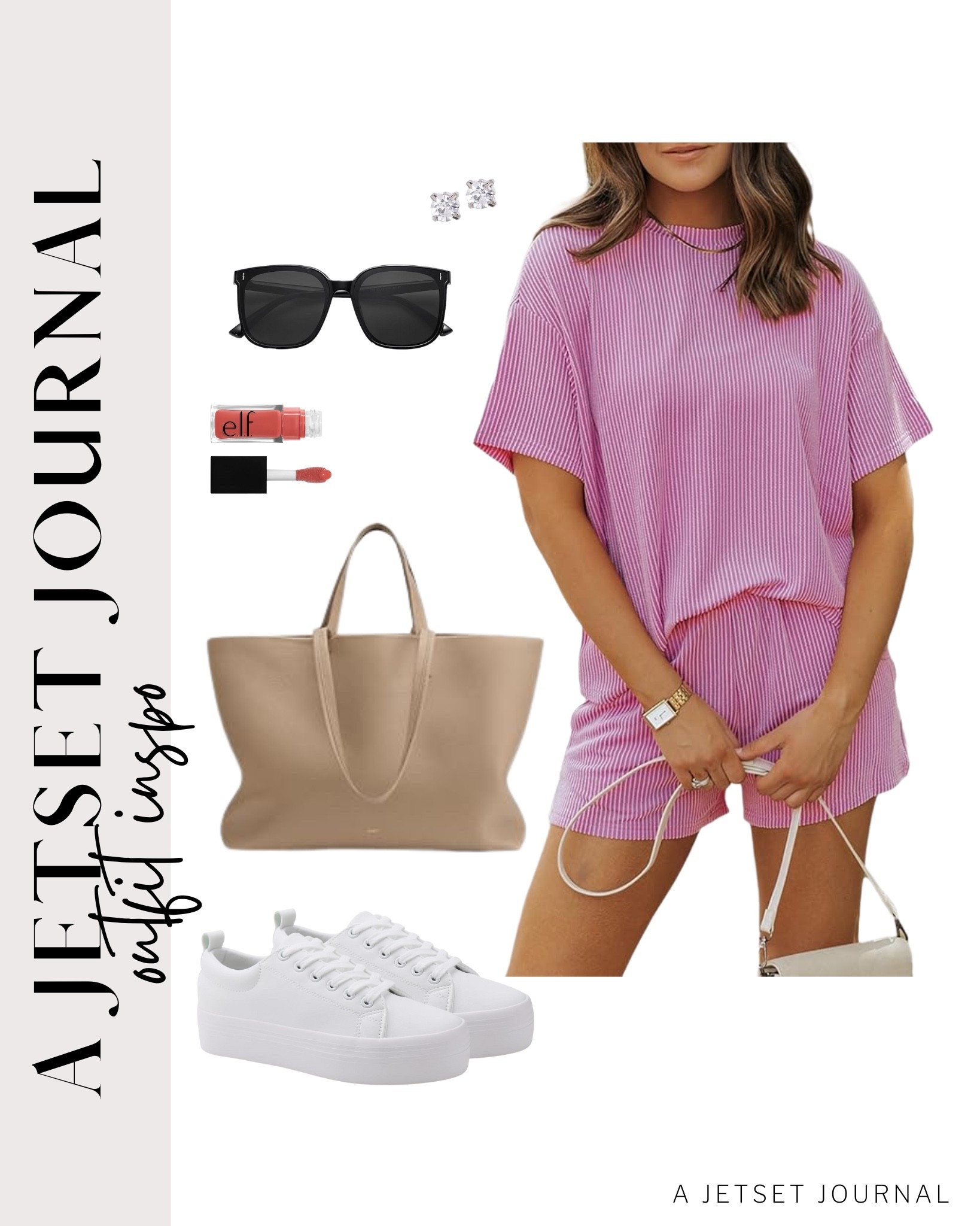 This new set from Amazon is one you'll want to shop now! Style it with stud earrings, white sneakers, and a cute tote bag!
elf lip oil, somfy set, airport outfit, summer shorts, comfy outfit, summer fashion, everyday look, running errand outfit idea, makeup favorite, beauty must have, summer favorite, affordable style, amazon fashion, small purse

#LTKU #LTKSeasonal #LTKStyleTip