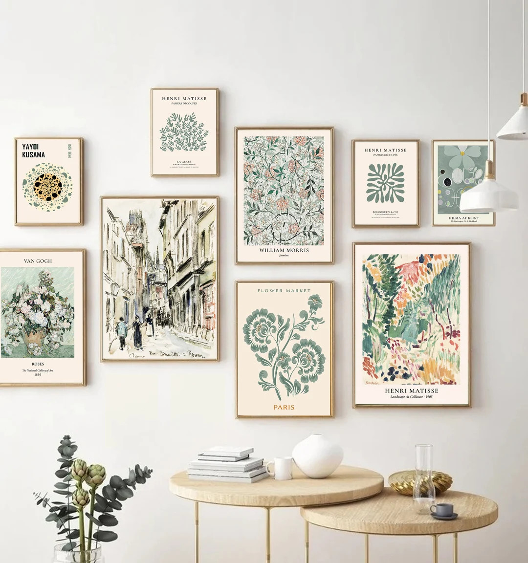 Green Gallery Wall Set Vintage Eclectic Printable Wall Art - Etsy | Etsy (US)