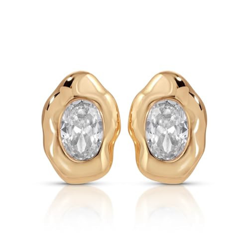 Ettika Stud Earrings For Women. Molten Glow Crystal Studs, 18K Gold Plated Earrings. Jewelry, Birthday Gifts For Women | Amazon (US)